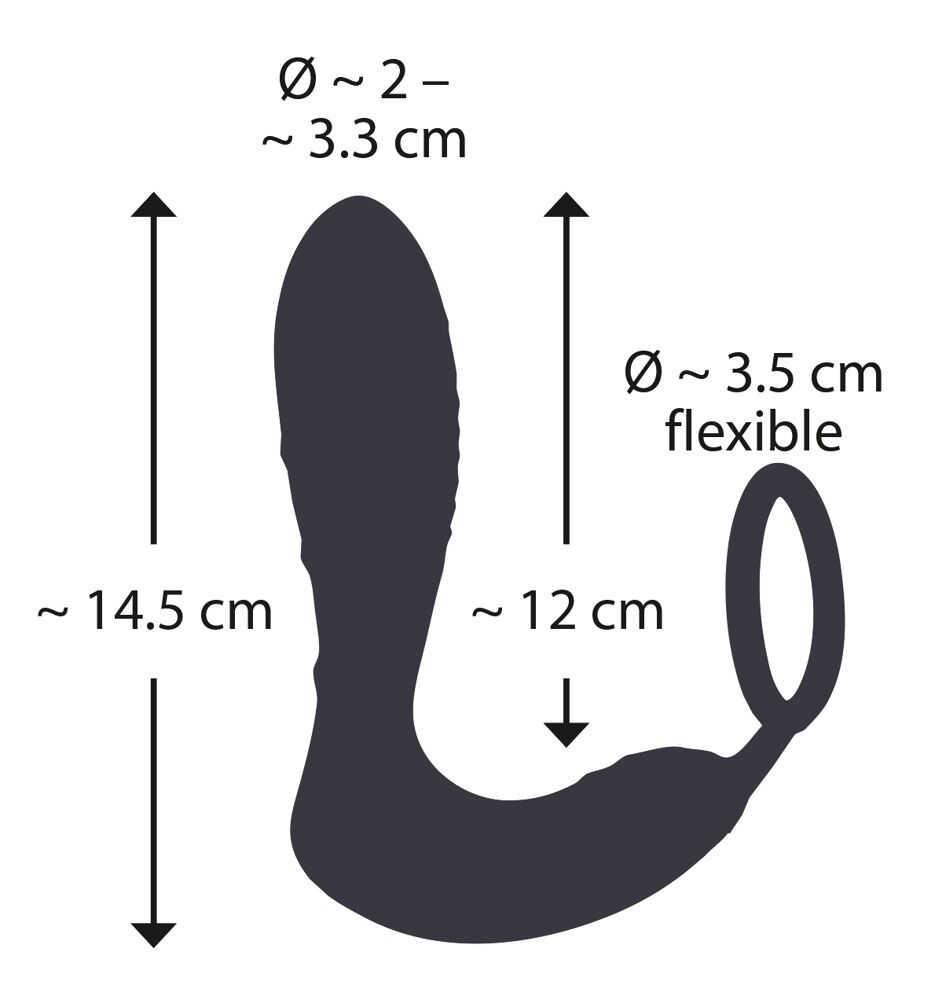 Vibrerende RC prostataplugg med penisring